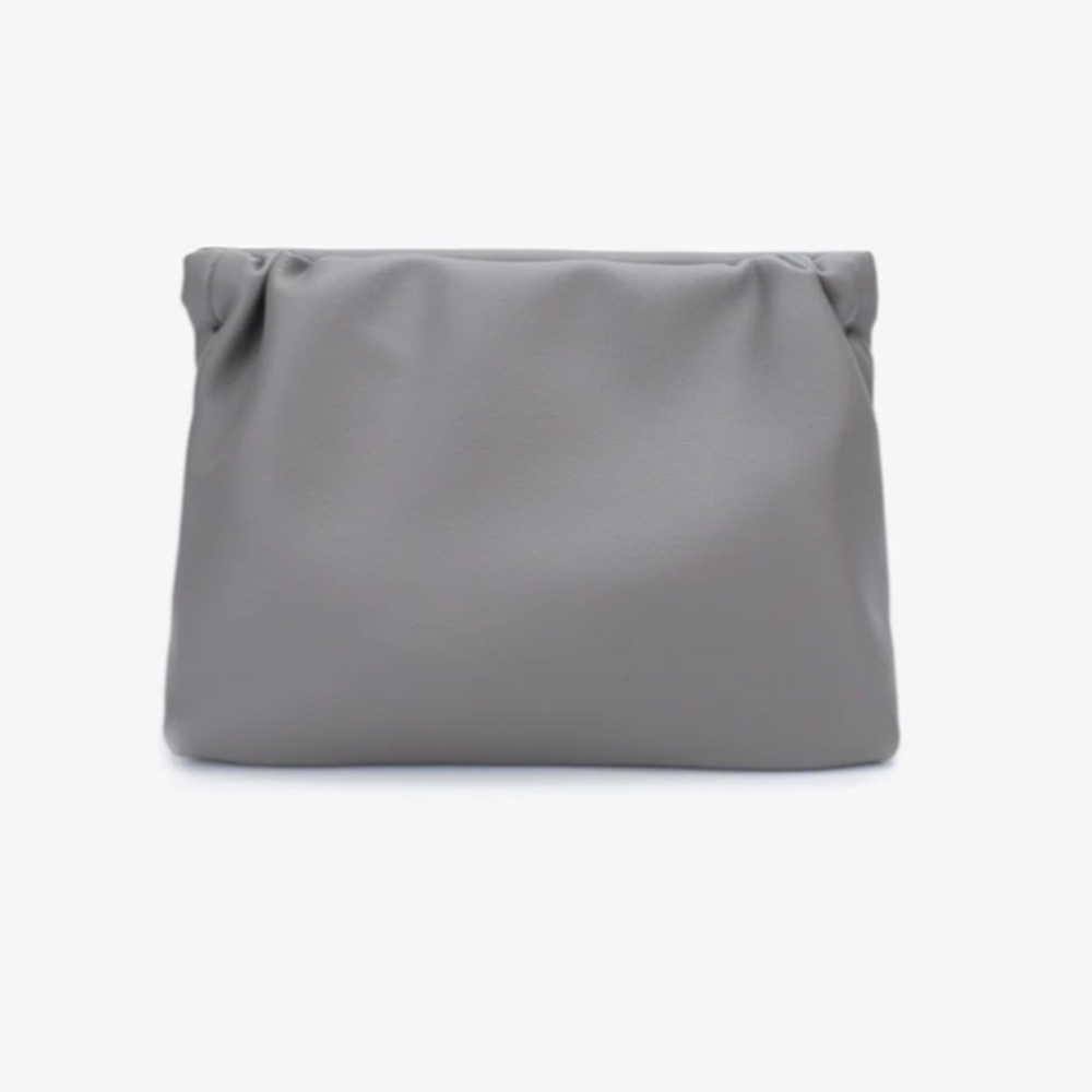 Anthropologie X Remi Reed Ophelia Clutch Grey Faux Leather NWT
